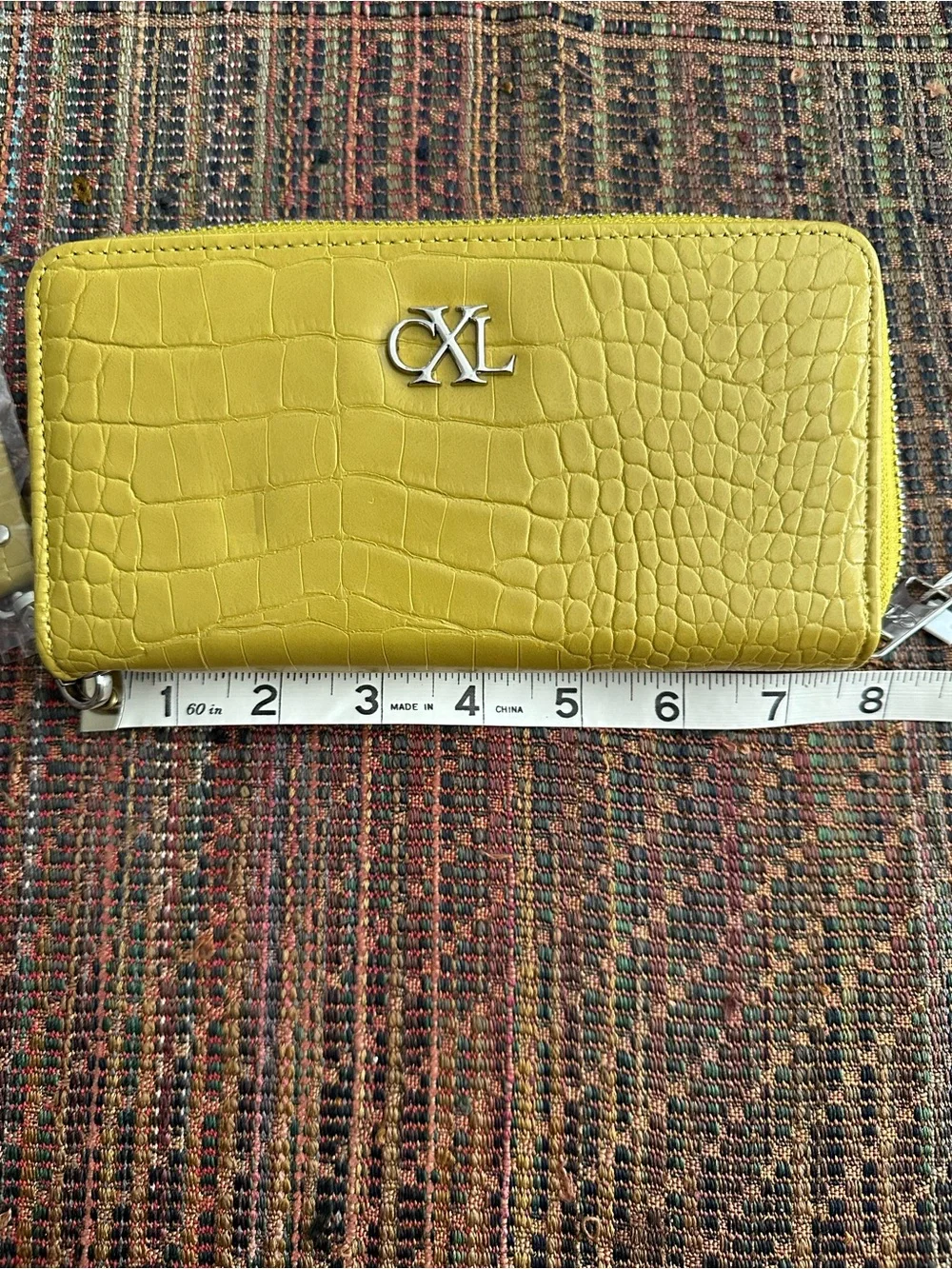 CXL by Christian Lacroix Kara Croco Zip Around Wristlet Wallet Moss NWT